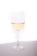 Transparent glass of white wine