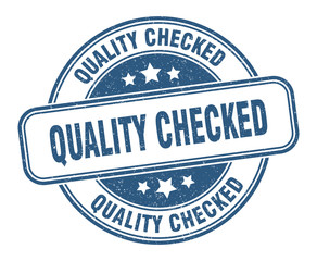 quality checked stamp. quality checked round grunge sign. label