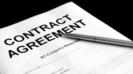 Pen on the contract papers. Business contract