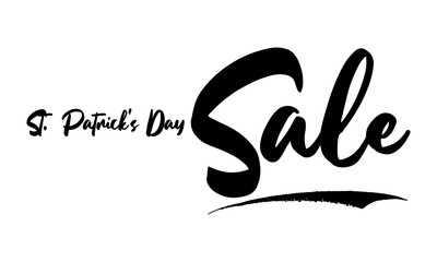 St. Patrick's Day Sale Calligraphy Hand written Letters. On White Background