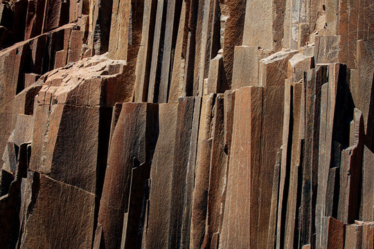 The famous Organ Pipes rock formations in Damaraland, Namibia, Southern Africa