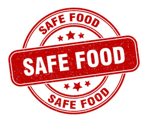 safe food stamp. safe food label. round grunge sign