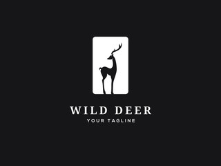Fototapeta premium deer hunter emblem logo design vector