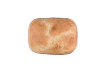 loaf of fresh hot white bread isolated on white background