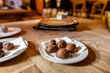 Chocolates in a chocolate shop boutique