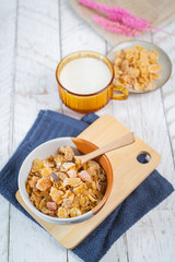 Breakfast cereal on the table