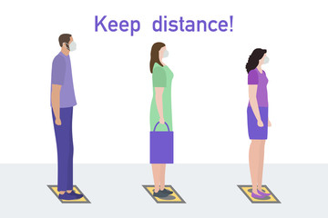 Social distancing People stay Coronavirus COVID-19