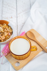Breakfast cereal on the table