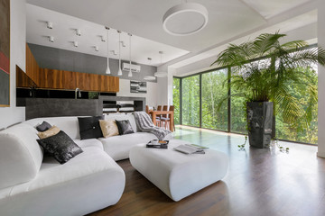 Living room with big corner sofa