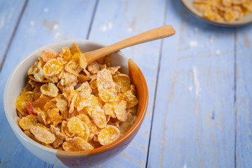 Breakfast cereal on the table