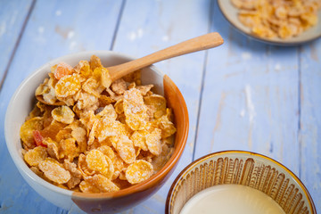 Breakfast cereal on the table