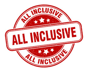 all inclusive stamp. all inclusive round grunge sign. label