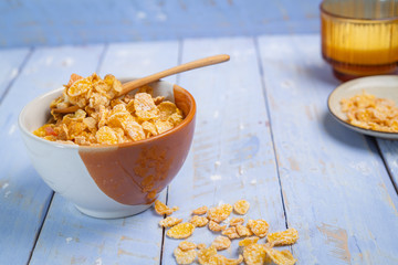 Breakfast cereal on the table