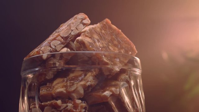 A traditional Brazilian sweet called pe de moleque. Made from peanuts and caramel