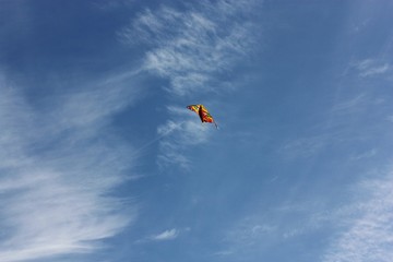 Beautiful view multicolored kite in the sky