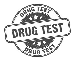 drug test stamp. drug test round grunge sign. label