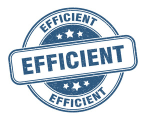 efficient stamp. efficient round grunge sign. label