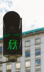 This traffic light gives his green for the love with no boundaries