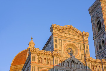 Cathedral Duomo Santa Maria Del Fiore at sunset, Florence, Tuscany, Italy, Europe