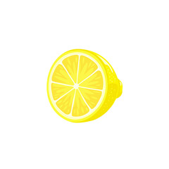 Fresh Half Of Lemon On White