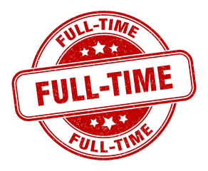 full-time stamp. full-time round grunge sign. label