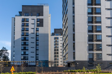 Modern Finnish residential building in Espoo with no visible people