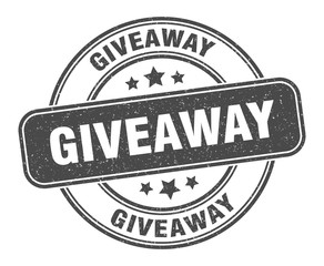 giveaway stamp. giveaway label. round grunge sign