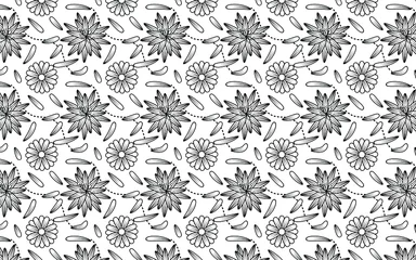 Gordijnen Flower pattern background, Vector illustration for cute design,  Show the tenderness of those who love flowers. © Sittichai