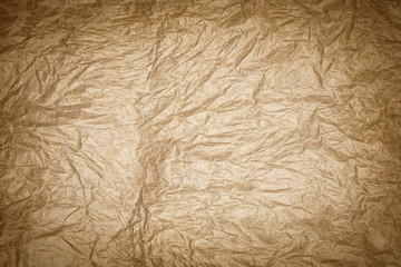 old crumpled kraft paper