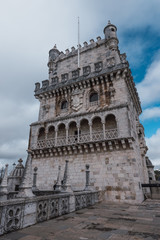 Fototapeta na wymiar belem tower in lisbon seen from the inner courtyard