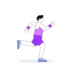 Fototapeta premium person running marathon simple minimalist vector illustration isolated flat
