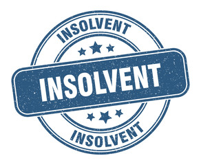 insolvent stamp. insolvent label. round grunge sign