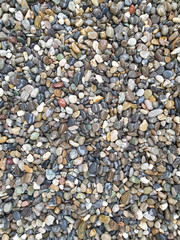 Colored, rounded and wet pebbles as a background.