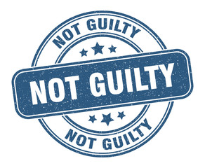 not guilty stamp. not guilty label. round grunge sign