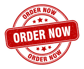 order now stamp. order now label. round grunge sign