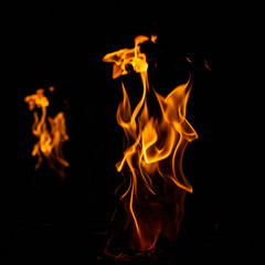 fire on a black background