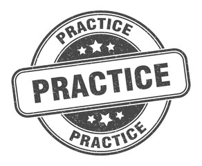 practice stamp. practice round grunge sign. label