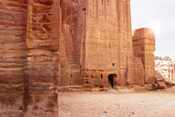 Ancient tomb in Petra, Hiking the Main Trail, Jordan