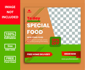 social media post food sale banner design template download