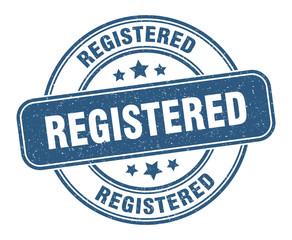 registered stamp. registered label. round grunge sign