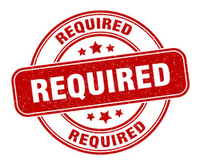 required stamp. required label. round grunge sign