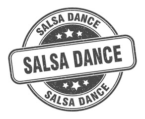 salsa dance stamp. salsa dance round grunge sign. label