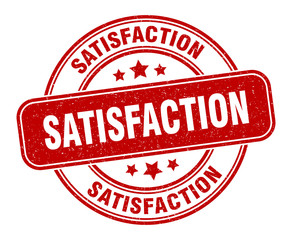 satisfaction stamp. satisfaction label. round grunge sign