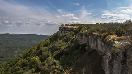 Fototapeta na wymiar Krym, góra, panorama, krajobraz, przyroda, pejzaż, roślinność, skały.