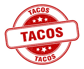 tacos stamp. tacos round grunge sign. label