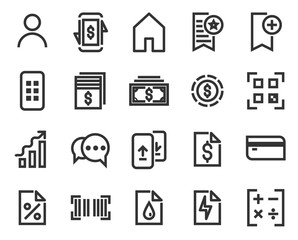 Finance & banking icons set. web online symbol
