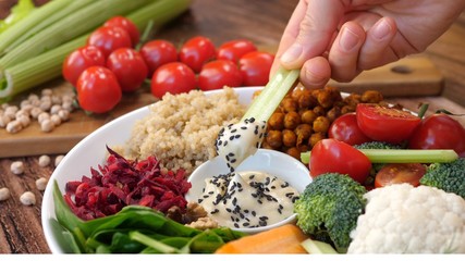 A plate of food with broccoli