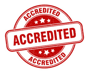 accredited stamp. accredited round grunge sign. label