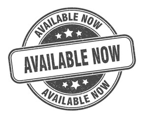 Obraz premium available now stamp. available now round grunge sign. label