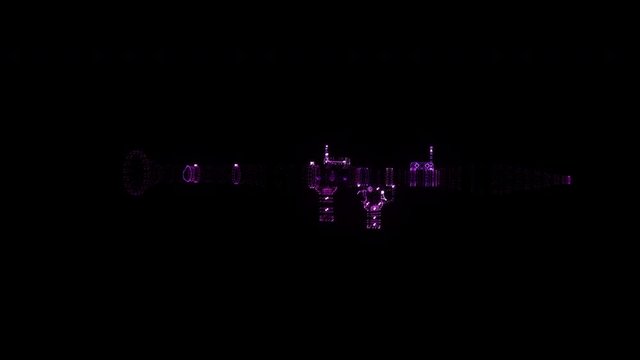 Bazooka RGB Hologram Wireframe. Nice 3D Animation on a black background with a seamless loop for futuristics projects
